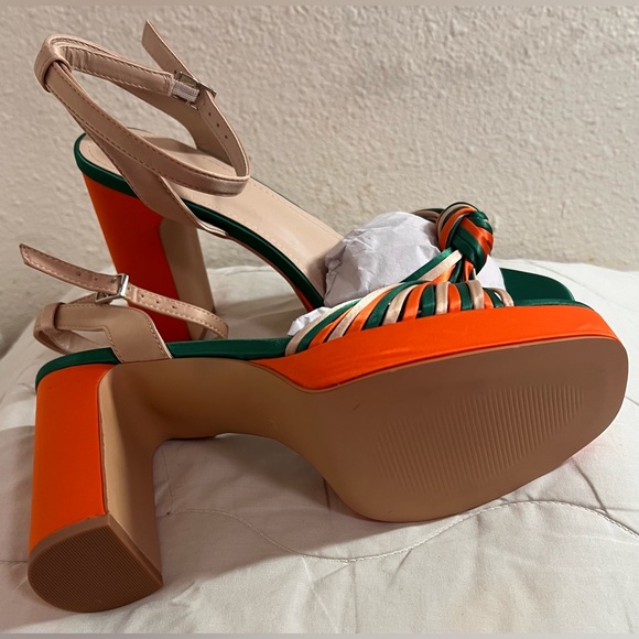 sun gurg Open Toe Sandals Ankle Strap Platform Chunky High Heels Bowknot shoes - Picture 7 of 13